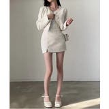 ノーカラーツイードジャケット+スリットツイードスカート | by muni:r | 詳細画像2 