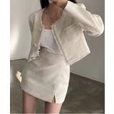 ノーカラーツイードジャケット+スリットツイードスカート | by muni:r | 詳細画像6 