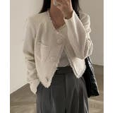 ノーカラーツイードジャケット+スリットツイードスカート | by muni:r | 詳細画像8 