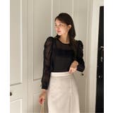 シースルーラウンドシャーリングブラウス | by muni:r | 詳細画像11 