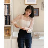 シースルーラウンドシャーリングブラウス | by muni:r | 詳細画像18 