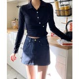 スリムフィットボタンラップTシャツ | by muni:r | 詳細画像49