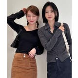 ブラック | アンバランス斜線Tシャツ | by muni:r