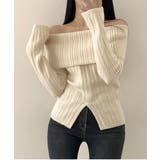 リブオフショルダースリットニット | by muni:r | 詳細画像1 