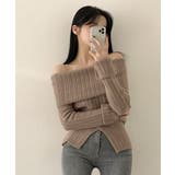 リブオフショルダースリットニット | by muni:r | 詳細画像14 