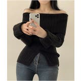 リブオフショルダースリットニット | by muni:r | 詳細画像19 