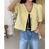 エンボスリボン2WAYパフブラウス | by muni:r | 詳細画像1 