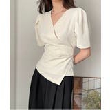 フェミニンラップ半袖ブラウス | by muni:r | 詳細画像1 