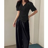 フェミニンラップ半袖ブラウス | by muni:r | 詳細画像12 