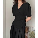 フェミニンラップ半袖ブラウス | by muni:r | 詳細画像13 