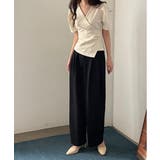 フェミニンラップ半袖ブラウス | by muni:r | 詳細画像3 