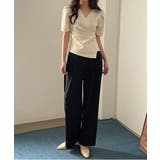 フェミニンラップ半袖ブラウス | by muni:r | 詳細画像4 