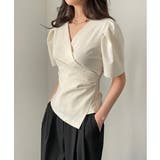 フェミニンラップ半袖ブラウス | by muni:r | 詳細画像6 