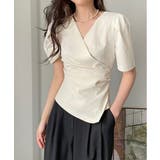 フェミニンラップ半袖ブラウス | by muni:r | 詳細画像8 