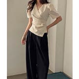 フェミニンラップ半袖ブラウス | by muni:r | 詳細画像9 