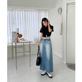 ユニークウォッシングデニムロングスカート | by muni:r | 詳細画像11 