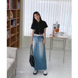 ユニークウォッシングデニムロングスカート | by muni:r | 詳細画像9 