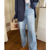 ハートプリントワイドデニムパンツ | by muni:r | 詳細画像2 