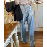 ハートプリントワイドデニムパンツ | by muni:r | 詳細画像6 