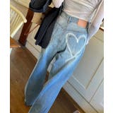 ハートプリントワイドデニムパンツ | by muni:r | 詳細画像7 