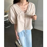 ロマンチックVシャーリングブラウス | by muni:r | 詳細画像10 