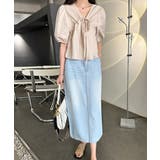 ロマンチックVシャーリングブラウス | by muni:r | 詳細画像11 