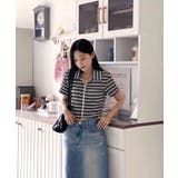 ストライプジップアップTシャツ | by muni:r | 詳細画像2