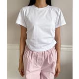 シャーリングクロップド半袖Tシャツ | by muni:r | 詳細画像16