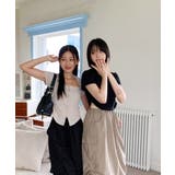 シャーリングクロップド半袖Tシャツ | by muni:r | 詳細画像36