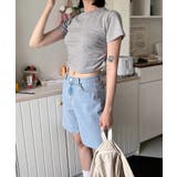 シャーリングクロップド半袖Tシャツ | by muni:r | 詳細画像63