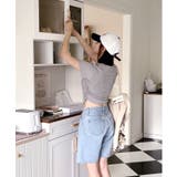 シャーリングクロップド半袖Tシャツ | by muni:r | 詳細画像66