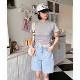 シャーリングクロップド半袖Tシャツ | by muni:r | 詳細画像69