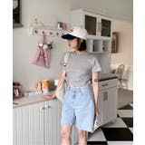 シャーリングクロップド半袖Tシャツ | by muni:r | 詳細画像70