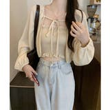 フリルキャミソール+リボンカーディガンセット 2023 FW | by muni:r | 詳細画像1