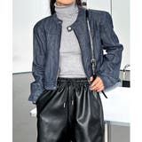 デニムノーカラーショートジャケット | by muni:r | 詳細画像11