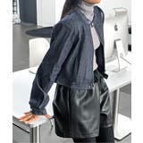 デニムノーカラーショートジャケット | by muni:r | 詳細画像3