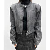 デニムノーカラーショートジャケット | by muni:r | 詳細画像36