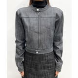 デニムノーカラーショートジャケット | by muni:r | 詳細画像37