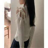 アンバルショルダーリボンTシャツ | by muni:r | 詳細画像3