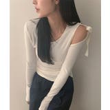 アンバルショルダーリボンTシャツ | by muni:r | 詳細画像6