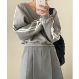 リボンバイカラークロップドスウェット | by muni:r | 詳細画像24