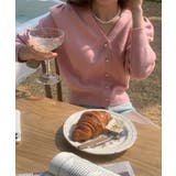 パールボタンVネックパフカーディガン | by muni:r | 詳細画像1