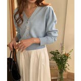 パールボタンVネックパフカーディガン | by muni:r | 詳細画像11