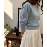 パールボタンVネックパフカーディガン | by muni:r | 詳細画像12