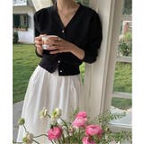 パールボタンVネックパフカーディガン | by muni:r | 詳細画像19