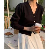 パールボタンVネックパフカーディガン | by muni:r | 詳細画像21