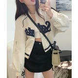 レタリングカジュアルスタジアムジャンパー | by muni:r | 詳細画像17