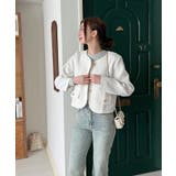 ゴールドボタンラウンドツイードジャケット | by muni:r | 詳細画像10