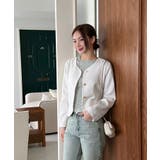 ゴールドボタンラウンドツイードジャケット | by muni:r | 詳細画像13