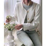 ゴールドボタンラウンドツイードジャケット | by muni:r | 詳細画像2